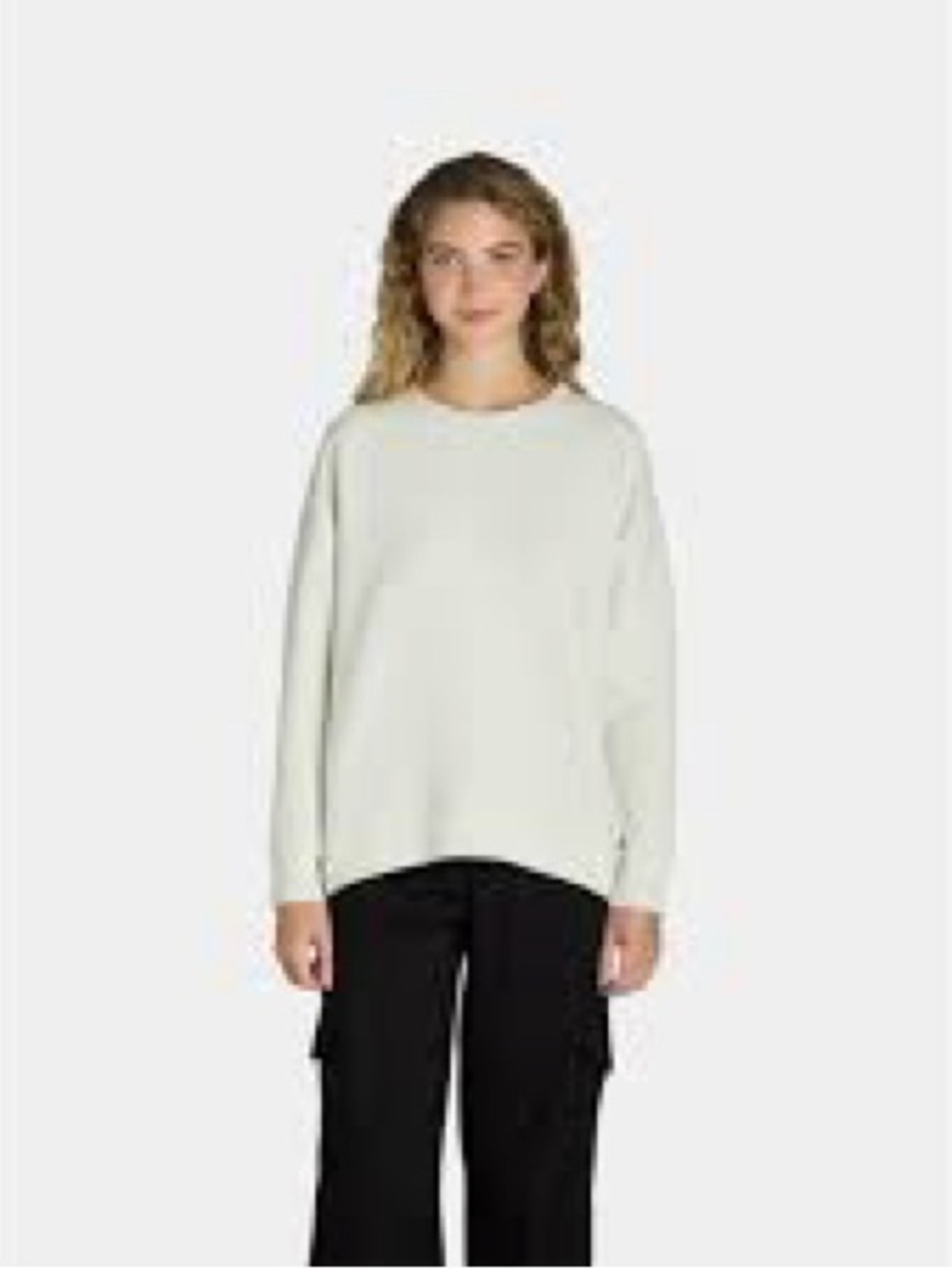Avia Cream Ribbed Crewneck Sweatshirt